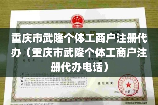重庆市武隆个体工商户注册代办（重庆市武隆个体工商户注册代办电话）