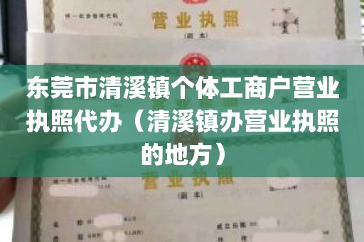 东莞市清溪镇个体工商户营业执照代办（清溪镇办营业执照的地方）