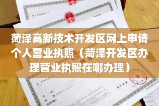 菏泽高新技术开发区网上申请个人营业执照（菏泽开发区办理营业执照在哪办理）