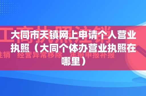 大同市天镇网上申请个人营业执照（大同个体办营业执照在哪里）