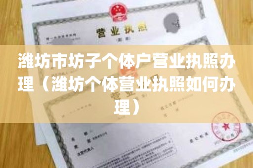 潍坊市坊子个体户营业执照办理（潍坊个体营业执照如何办理）