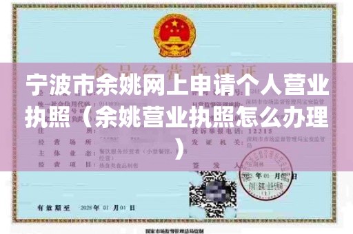 宁波市余姚网上申请个人营业执照（余姚营业执照怎么办理）