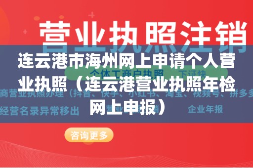 连云港市海州网上申请个人营业执照（连云港营业执照年检网上申报）