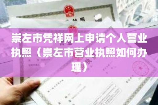 崇左市凭祥网上申请个人营业执照（崇左市营业执照如何办理）