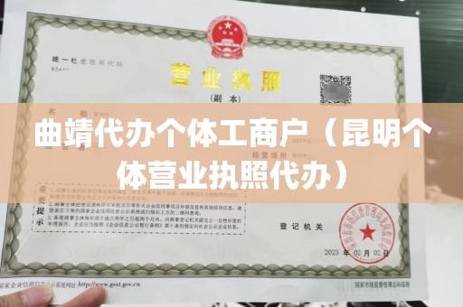 曲靖代办个体工商户（昆明个体营业执照代办）