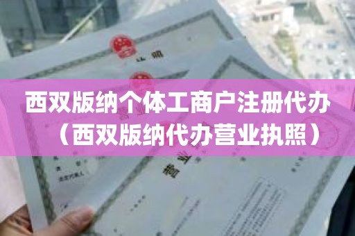 西双版纳个体工商户注册代办（西双版纳代办营业执照）