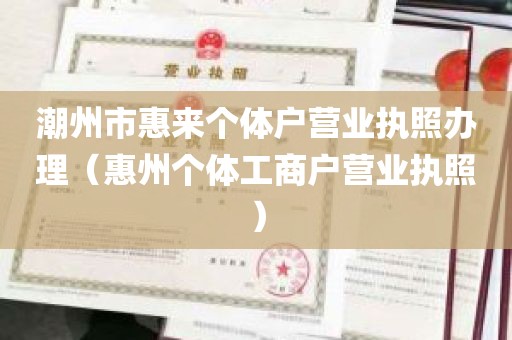 潮州市惠来个体户营业执照办理（惠州个体工商户营业执照）