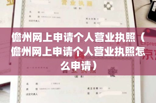 儋州网上申请个人营业执照（儋州网上申请个人营业执照怎么申请）