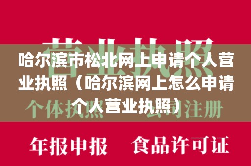 哈尔滨市松北网上申请个人营业执照（哈尔滨网上怎么申请个人营业执照）