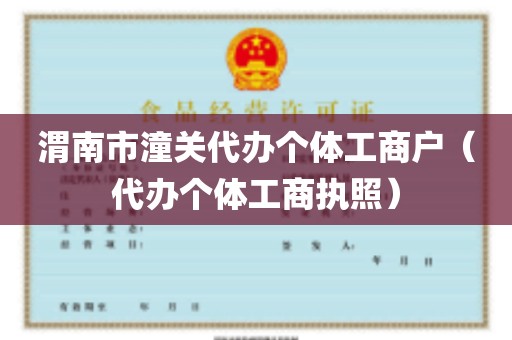 渭南市潼关代办个体工商户（代办个体工商执照）