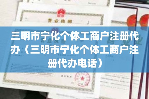 三明市宁化个体工商户注册代办（三明市宁化个体工商户注册代办电话）