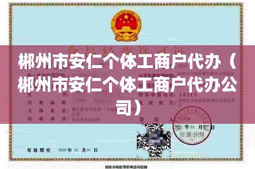 郴州市安仁个体工商户代办（郴州市安仁个体工商户代办公司）