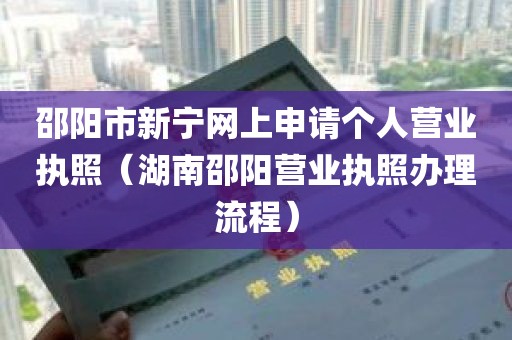邵阳市新宁网上申请个人营业执照（湖南邵阳营业执照办理流程）