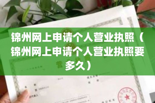 锦州网上申请个人营业执照（锦州网上申请个人营业执照要多久）