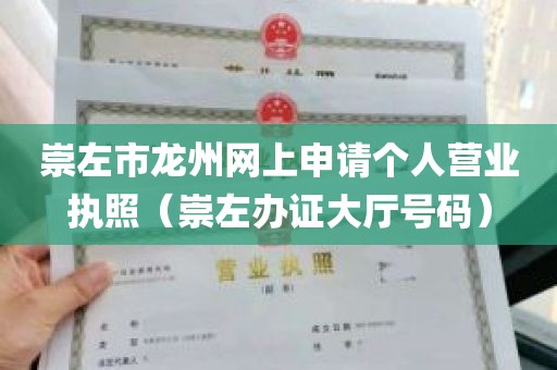 崇左市龙州网上申请个人营业执照（崇左办证大厅号码）