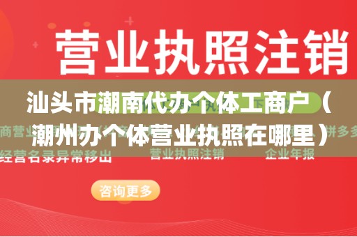 汕头市潮南代办个体工商户（潮州办个体营业执照在哪里）