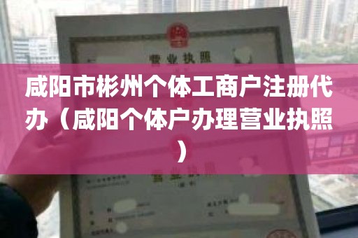 咸阳市彬州个体工商户注册代办（咸阳个体户办理营业执照）