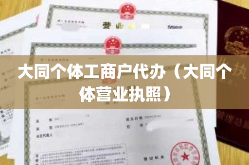 大同个体工商户代办（大同个体营业执照）