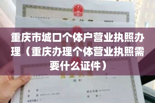 重庆市城口个体户营业执照办理（重庆办理个体营业执照需要什么证件）