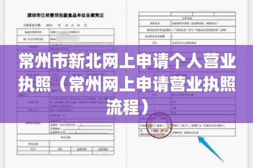 常州市新北网上申请个人营业执照（常州网上申请营业执照流程）