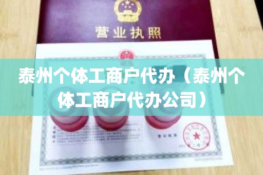泰州个体工商户代办（泰州个体工商户代办公司）