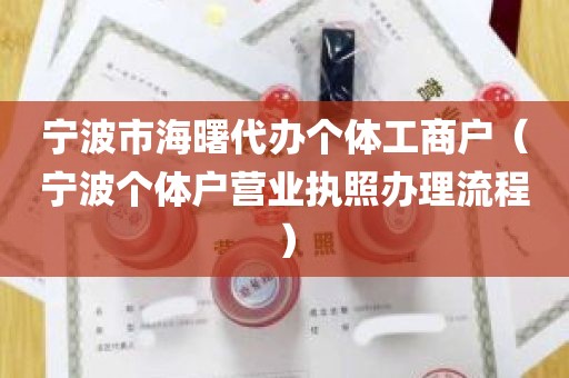 宁波市海曙代办个体工商户（宁波个体户营业执照办理流程）