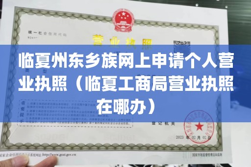 临夏州东乡族网上申请个人营业执照（临夏工商局营业执照在哪办）