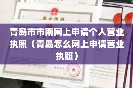 青岛市市南网上申请个人营业执照（青岛怎么网上申请营业执照）