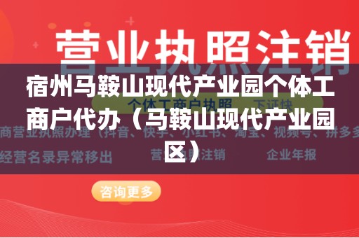 宿州马鞍山现代产业园个体工商户代办（马鞍山现代产业园区）