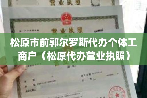 松原市前郭尔罗斯代办个体工商户（松原代办营业执照）