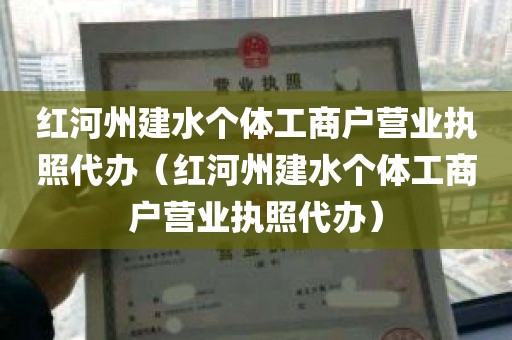 红河州建水个体工商户营业执照代办（红河州建水个体工商户营业执照代办）
