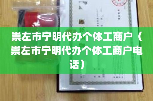 崇左市宁明代办个体工商户（崇左市宁明代办个体工商户电话）