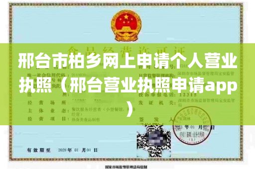 邢台市柏乡网上申请个人营业执照（邢台营业执照申请app）