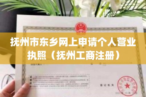 抚州市东乡网上申请个人营业执照（抚州工商注册）