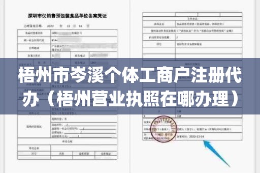 梧州市岑溪个体工商户注册代办（梧州营业执照在哪办理）