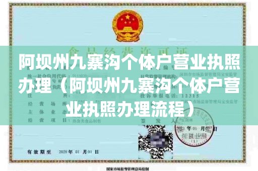 阿坝州九寨沟个体户营业执照办理（阿坝州九寨沟个体户营业执照办理流程）