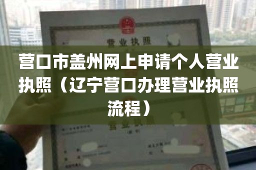 营口市盖州网上申请个人营业执照（辽宁营口办理营业执照流程）