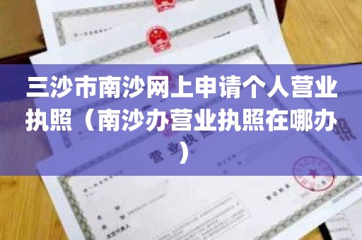 三沙市南沙网上申请个人营业执照（南沙办营业执照在哪办）