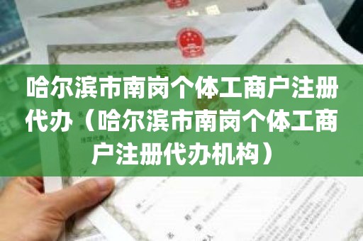 哈尔滨市南岗个体工商户注册代办（哈尔滨市南岗个体工商户注册代办机构）