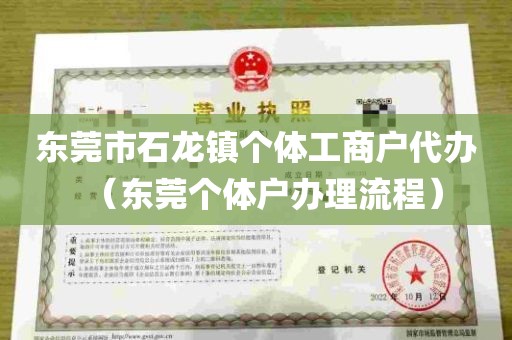 东莞市石龙镇个体工商户代办（东莞个体户办理流程）
