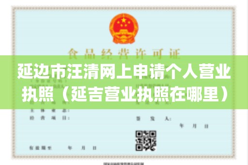 延边市汪清网上申请个人营业执照（延吉营业执照在哪里）