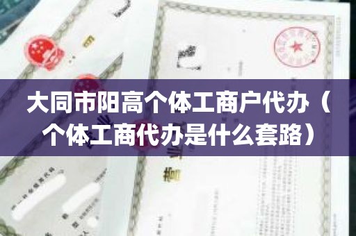 大同市阳高个体工商户代办（个体工商代办是什么套路）