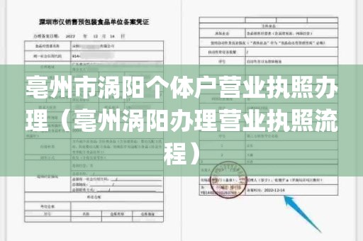 亳州市涡阳个体户营业执照办理（亳州涡阳办理营业执照流程）