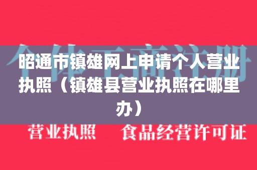 昭通市镇雄网上申请个人营业执照（镇雄县营业执照在哪里办）