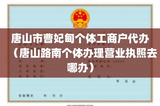 唐山市曹妃甸个体工商户代办（唐山路南个体办理营业执照去哪办）