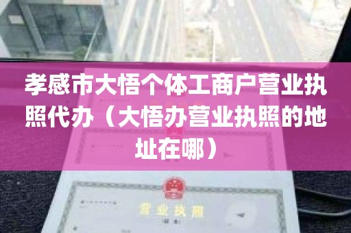 孝感市大悟个体工商户营业执照代办（大悟办营业执照的地址在哪）