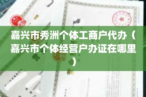 嘉兴市秀洲个体工商户代办（嘉兴市个体经营户办证在哪里）