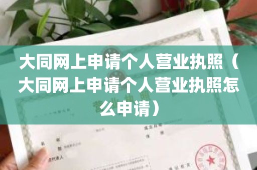 大同网上申请个人营业执照（大同网上申请个人营业执照怎么申请）