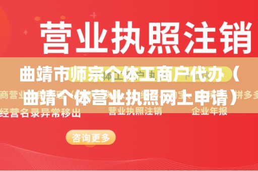 曲靖市师宗个体工商户代办（曲靖个体营业执照网上申请）