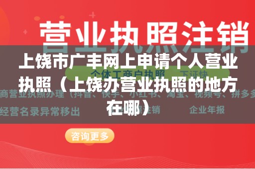 上饶市广丰网上申请个人营业执照（上饶办营业执照的地方在哪）